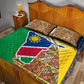 Afro Namibia Map Quilt Bed Set National Emblem and Cultural Motif Design