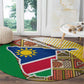 Afro Namibia Map Round Carpet National Emblem and Cultural Motif Design