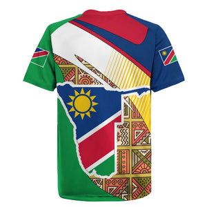 Afro Namibia Map Rugby Jersey National Emblem and Cultural Motif Design