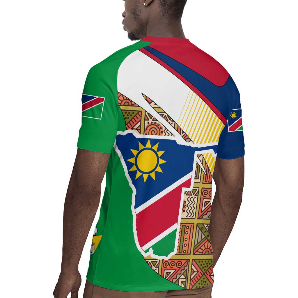 Afro Namibia Map Rugby Jersey National Emblem and Cultural Motif Design