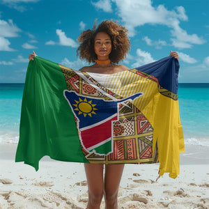 Afro Namibia Map Sarong National Emblem and Cultural Motif Design