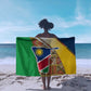 Afro Namibia Map Sarong National Emblem and Cultural Motif Design