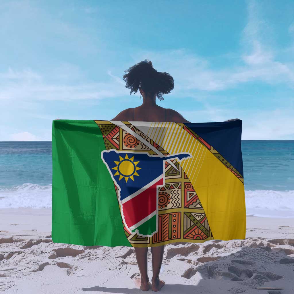 Afro Namibia Map Sarong National Emblem and Cultural Motif Design