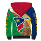Afro Namibia Map Sherpa Hoodie National Emblem and Cultural Motif Design