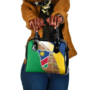 Afro Namibia Map Shoulder Handbag National Emblem and Cultural Motif Design