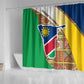 Afro Namibia Map Shower Curtain National Emblem and Cultural Motif Design