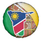 Afro Namibia Map Spare Tire Cover National Emblem and Cultural Motif Design