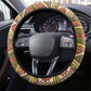 Afro Namibia Map Steering Wheel Cover National Emblem and Cultural Motif Design