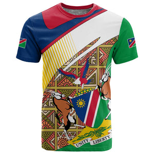Afro Namibia Map T shirt National Emblem and Cultural Motif Design