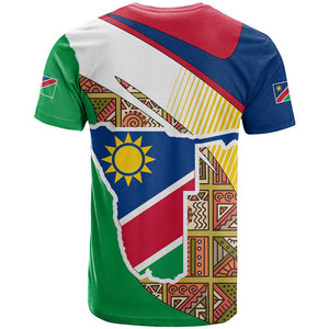 Afro Namibia Map T shirt National Emblem and Cultural Motif Design