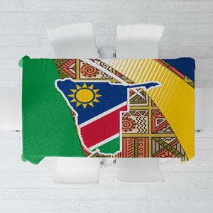 Afro Namibia Map Tablecloth National Emblem and Cultural Motif Design