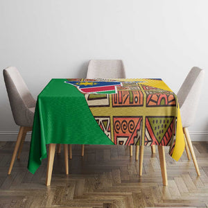Afro Namibia Map Tablecloth National Emblem and Cultural Motif Design