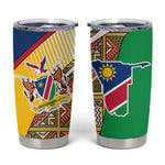 Afro Namibia Map Tumbler Cup National Emblem and Cultural Motif Design