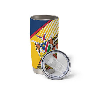 Afro Namibia Map Tumbler Cup National Emblem and Cultural Motif Design