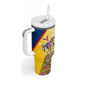 Afro Namibia Map Tumbler With Handle National Emblem and Cultural Motif Design