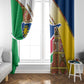 Afro Namibia Map Window Curtain National Emblem and Cultural Motif Design