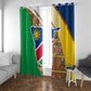 Afro Namibia Map Window Curtain National Emblem and Cultural Motif Design