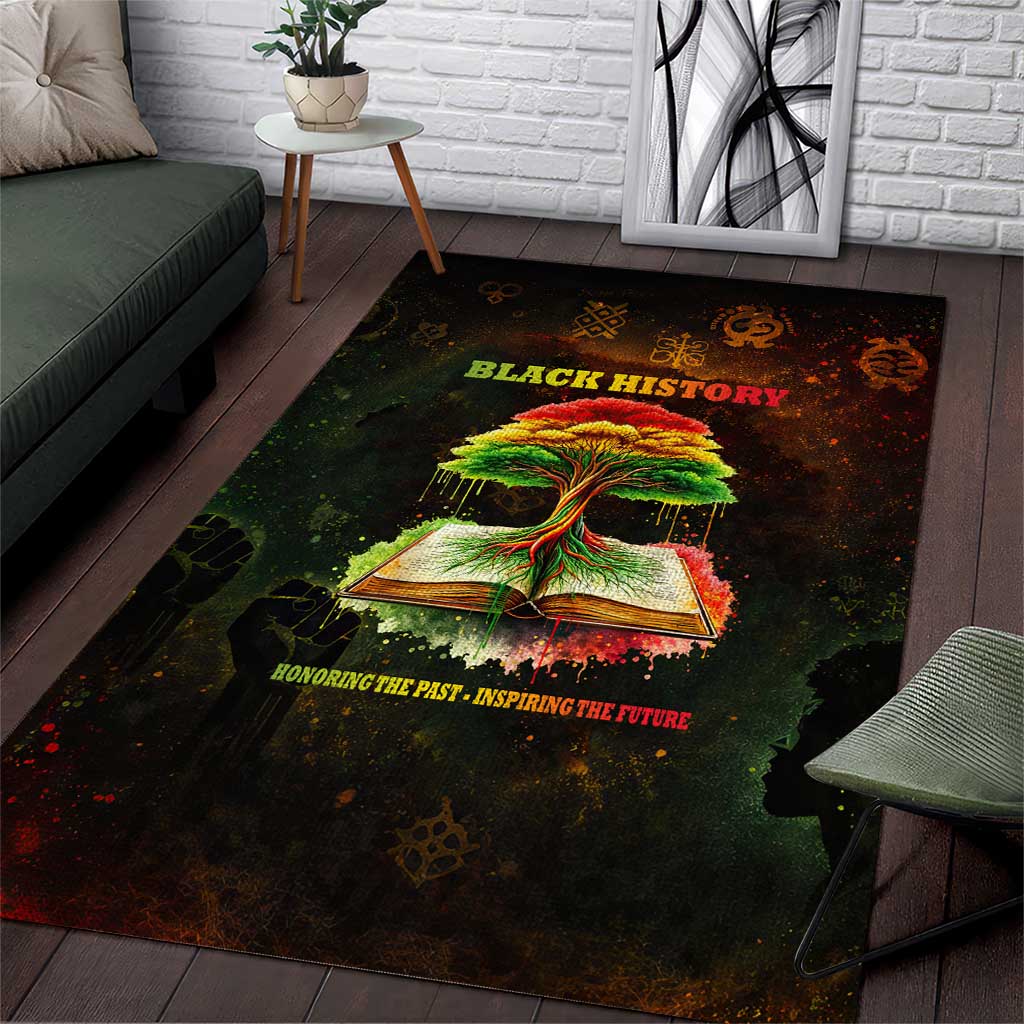Black History Tree of Knowledge Area Rug Pan-African Afrocentric Drip ...