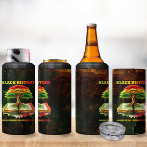 Black History Tree of Knowledge 4 in 1 Can Cooler Tumbler Pan-African Afrocentric Drip Art Illustration