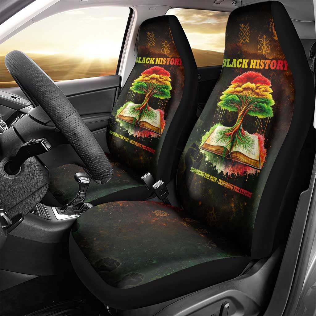 Black History Tree of Knowledge Car Seat Cover Pan-African Afrocentric Drip Art Illustration
