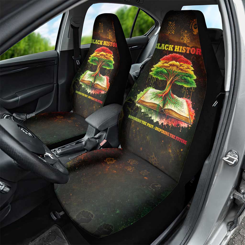 Black History Tree of Knowledge Car Seat Cover Pan-African Afrocentric Drip Art Illustration