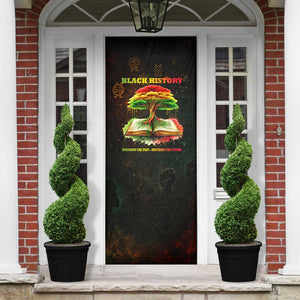 Black History Tree of Knowledge Door Cover Pan-African Afrocentric Drip Art Illustration
