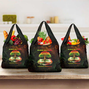 Black History Tree of Knowledge Grocery Bag Pan-African Afrocentric Drip Art Illustration