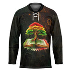 Black History Tree of Knowledge Hockey Jersey Pan-African Afrocentric Drip Art Illustration
