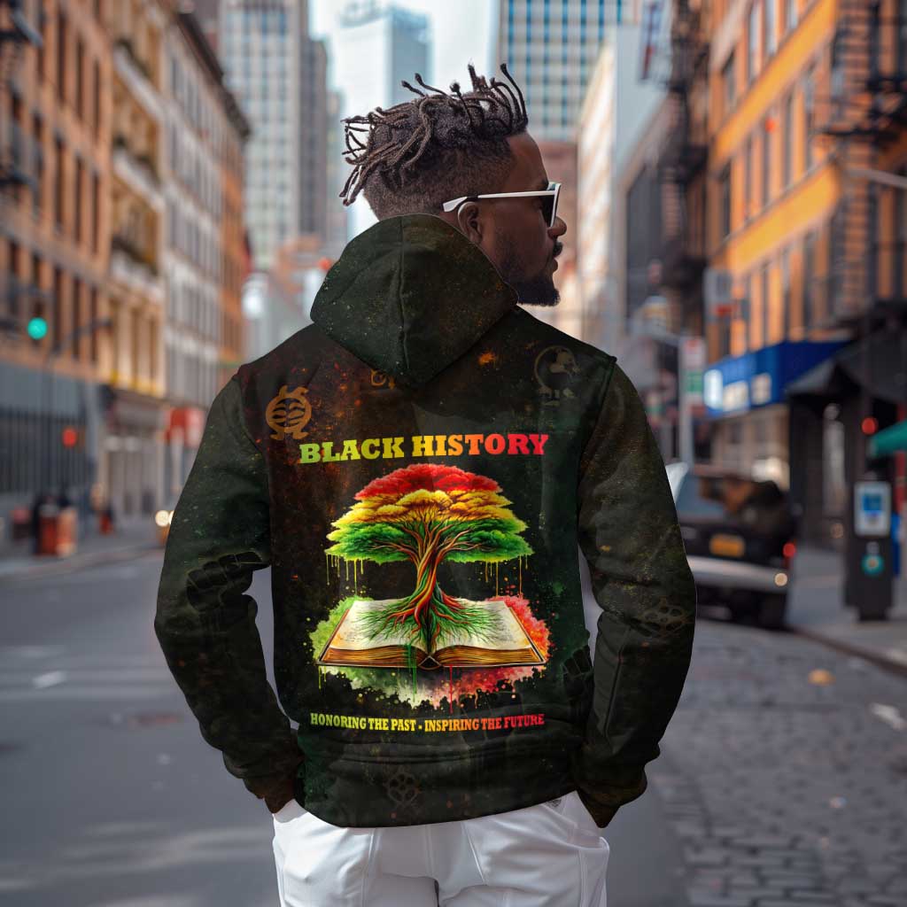 Black History Tree of Knowledge Hoodie Pan-African Afrocentric Drip Art Illustration