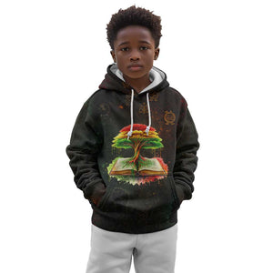 Black History Tree of Knowledge Kid Hoodie Pan-African Afrocentric Drip Art Illustration