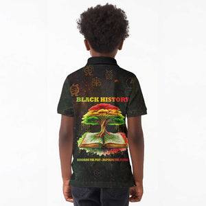 Black History Tree of Knowledge Kid Polo Shirt Pan-African Afrocentric Drip Art Illustration