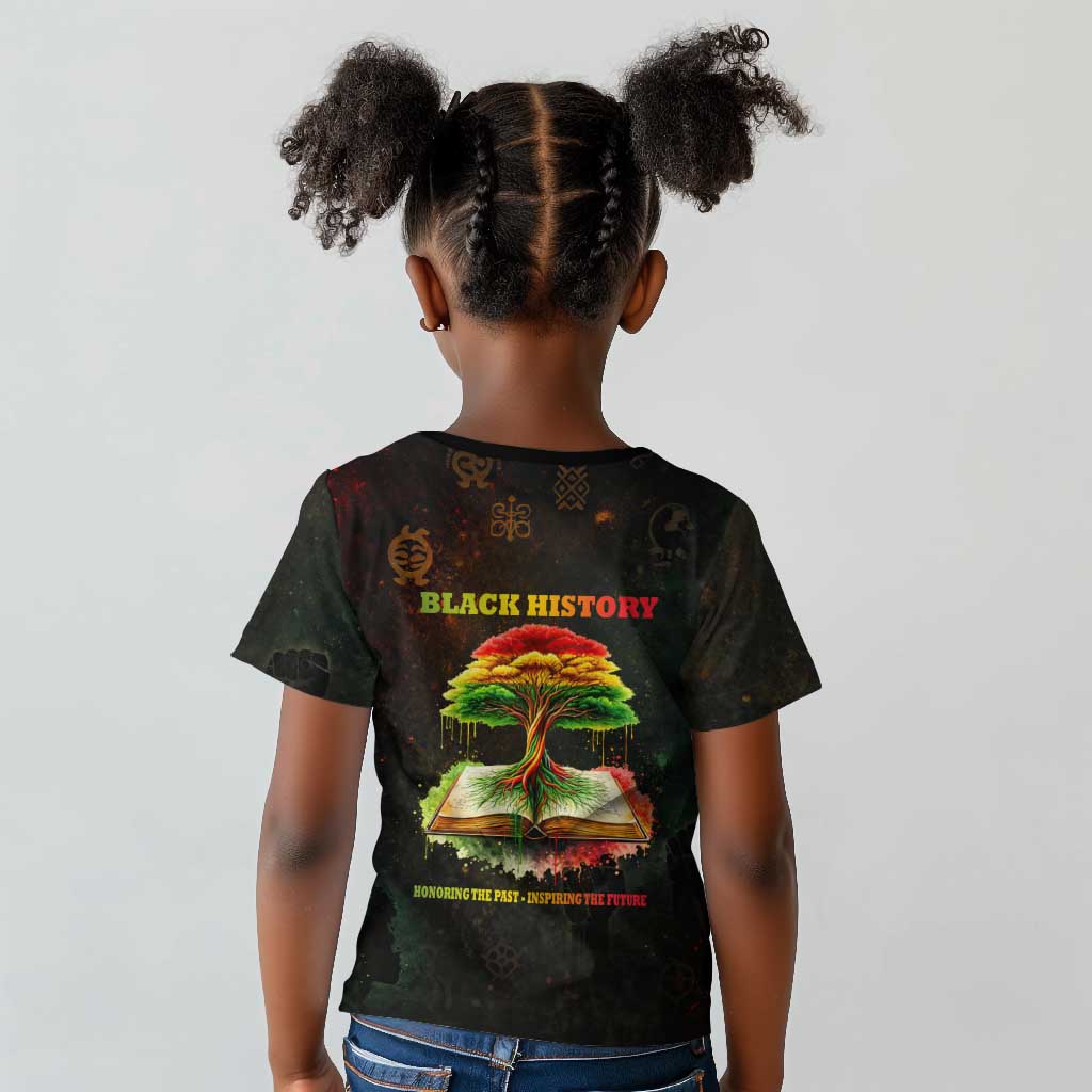 Black History Tree of Knowledge Kid T shirt Pan-African Afrocentric Drip Art Illustration
