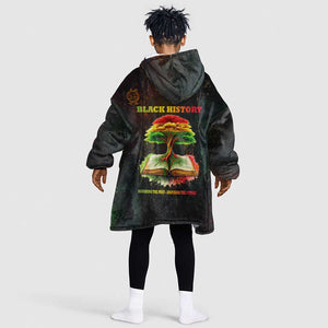 Black History Tree of Knowledge Kid Wearable Blanket Hoodie Pan-African Afrocentric Drip Art Illustration