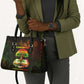 Black History Tree of Knowledge Leather Bag Pan-African Afrocentric Drip Art Illustration