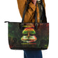 Black History Tree of Knowledge Leather Tote Bag Pan-African Afrocentric Drip Art Illustration