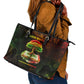 Black History Tree of Knowledge Leather Tote Bag Pan-African Afrocentric Drip Art Illustration