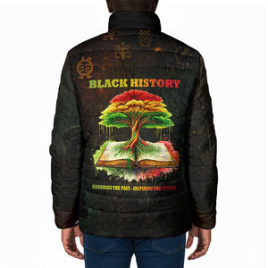 Black History Tree of Knowledge Padded Jacket Pan-African Afrocentric Drip Art Illustration
