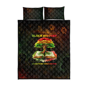 Black History Tree of Knowledge Quilt Bed Set Pan-African Afrocentric Drip Art Illustration