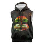 Black History Tree of Knowledge Sleeveless Zip Hoodie Pan-African Afrocentric Drip Art Illustration