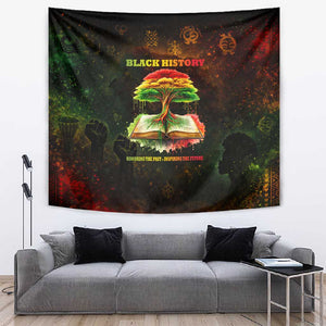 Black History Tree of Knowledge Tapestry Pan-African Afrocentric Drip Art Illustration