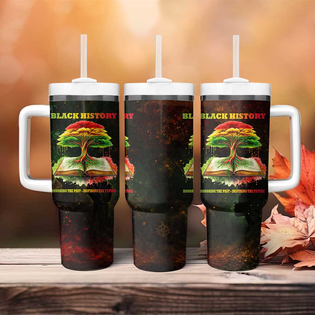 Black History Tree of Knowledge Tumbler With Handle Pan-African Afrocentric Drip Art Illustration