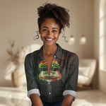 Black History Tree of Knowledge Women Casual Shirt Pan-African Afrocentric Drip Art Illustration
