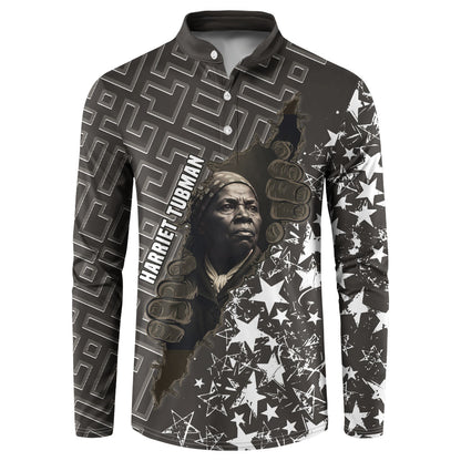 Harriet Tubman Underground Railroad Button Sweatshirt Fearless In The Dark - Civil Rights Hero Vintage Art