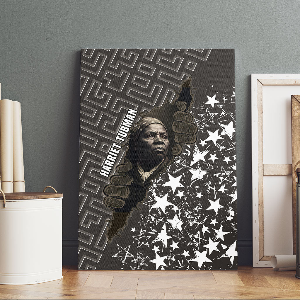Harriet Tubman Underground Railroad Canvas Wall Art Fearless In The Dark - Civil Rights Hero Vintage Art