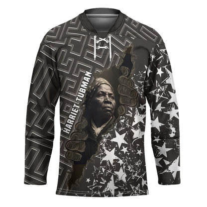 Harriet Tubman Underground Railroad Hockey Jersey Fearless In The Dark - Civil Rights Hero Vintage Art