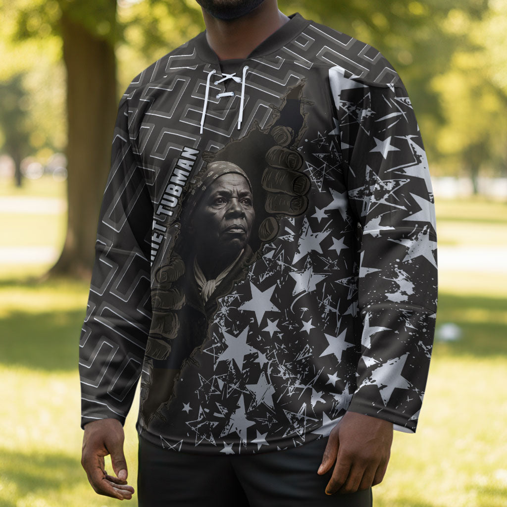 Harriet Tubman Underground Railroad Hockey Jersey Fearless In The Dark - Civil Rights Hero Vintage Art