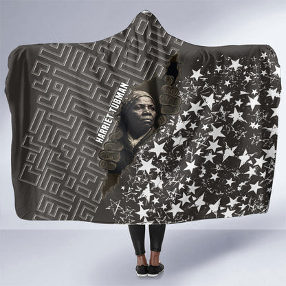Harriet Tubman Underground Railroad Hooded Blanket Fearless In The Dark - Civil Rights Hero Vintage Art