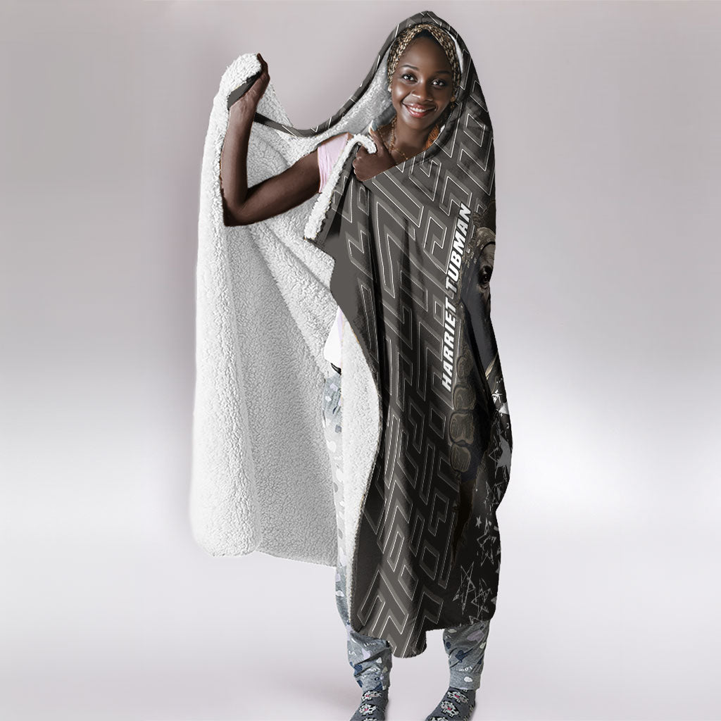 Harriet Tubman Underground Railroad Hooded Blanket Fearless In The Dark - Civil Rights Hero Vintage Art