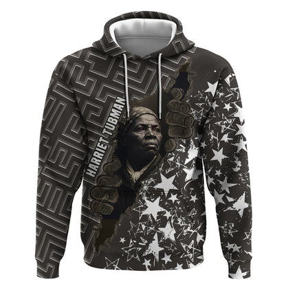 Harriet Tubman Underground Railroad Hoodie Fearless In The Dark - Civil Rights Hero Vintage Art