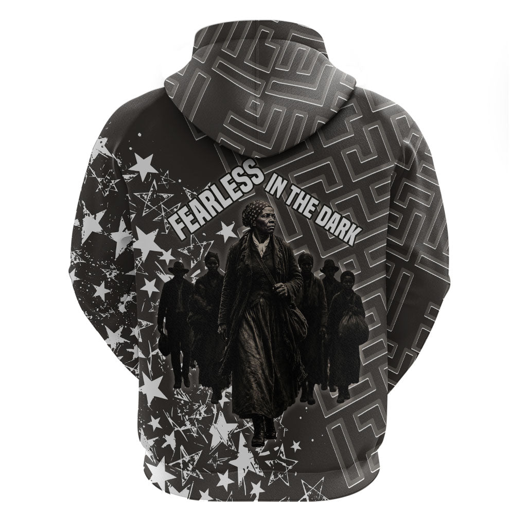 Harriet Tubman Underground Railroad Hoodie Fearless In The Dark - Civil Rights Hero Vintage Art